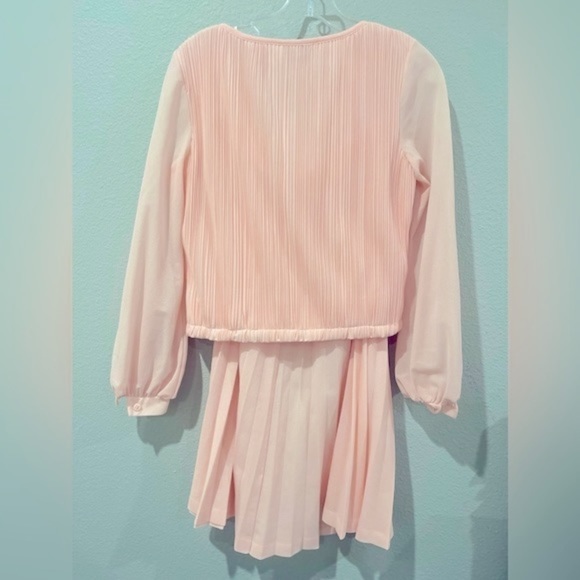 VINTAGE Butte Knit 2-piece matching SET sz XS/S SILK SKIRT PLEATED SCHOOLGIRL - Picture 3 of 13